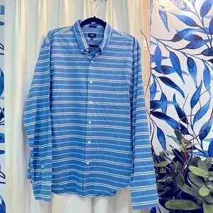 Men’s J. Crew Striped 100% Cotton Slim Fit Long Sleeve Button Down Size XL